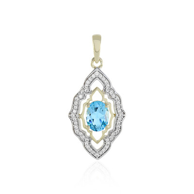 Pendentif en or et Topaze bleu Suisse (Adela Gold)