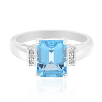 Bague en argent et Topaze bleu Suisse