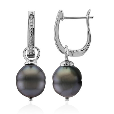 Boucles d'oreilles en argent et Perle de culture de Tahiti (TPC)