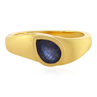 Bague en argent et Saphir bleu de Madagascar