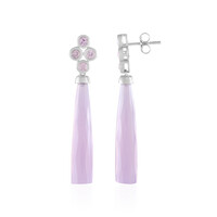 Boucles d'oreilles en or et Calcédoine lavande (KM by Juwelo)