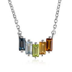 Collier en argent et Topaze bleu de Londres