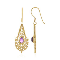 Boucles d'oreilles en argent et Améthyste de Zambie