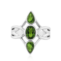 Bague en argent et Diopside de Russie