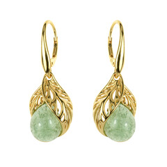 Boucles d'oreilles en argent et Quartz vert