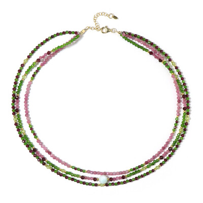 Collier en argent et Aragonite bleue (Riya)