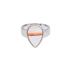 Bague en argent et Jaspe rouge du soir