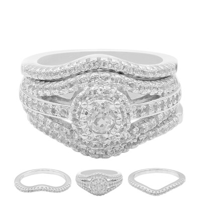 Bague en argent et Topaze blanche