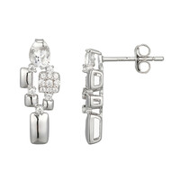 Boucles d'oreilles en argent et Topaze blanche (Adela Silber)