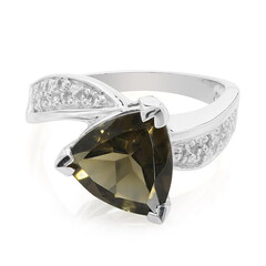Bague en argent et Quartz fumé
