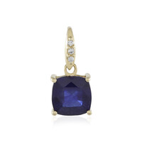 Pendentif en or et Saphir bleu de Madagascar