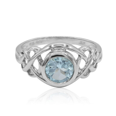 Bague en argent et Topaze bleu ciel