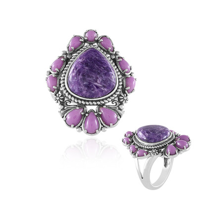 Bague en argent et Charoïte (Desert Chic)