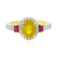 Bague en argent et Saphir jaune de Madagascar