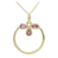 Collier en or et Saphir Padparadscha non chauffé