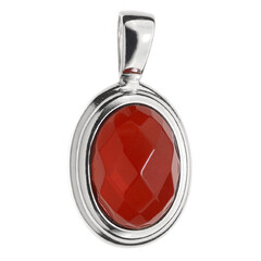Pendentif en argent et Ambre rouge de Colombie