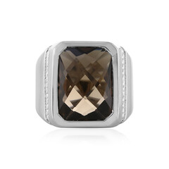 Bague pour homme en argent et Quartz fumé