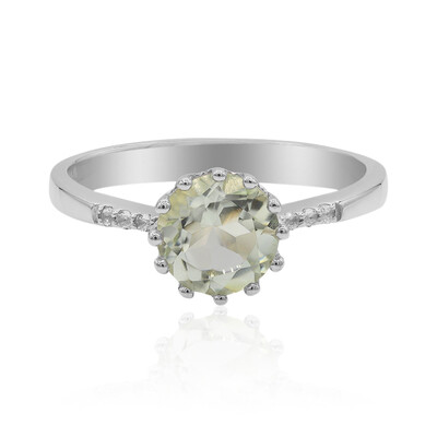 Bague en argent et Améthyste verte