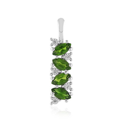 Pendentif en argent et Diopside de Russie