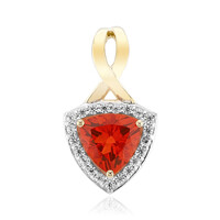 Pendentif en or et Opale de feu mexicaine AAA