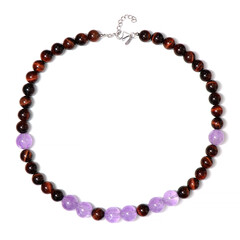 Collier en argent et Œil-de-tigre rouge