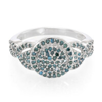 Bague en argent et Diamant fantaisie