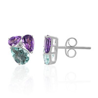 Boucles d'oreilles en argent et Fluorite du Braldu