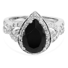 Bague en argent et Spinelle noir