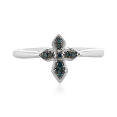 Bague en argent et Diamant bleu I2