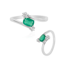 Bague en argent et Onyx vert