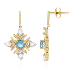 Boucles d'oreilles en argent et Topaze bleu Suisse