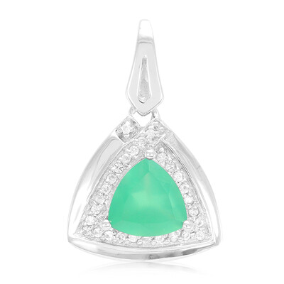 Pendentif en argent et Calcédoine verte