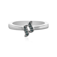 Bague en argent et Diamant bleu I2