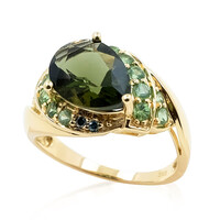 Bague en or et Moldavite