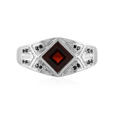 Bague pour homme en argent et Grenat d'Inde