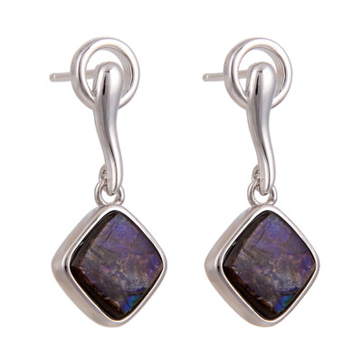 Boucles d'oreilles en argent et Ammolite