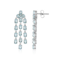 Boucles d'oreilles en argent et Topaze bleu ciel
