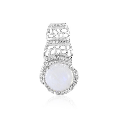 Pendentif en argent et Pierre de Lune arc-en-ciel