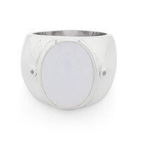 Bague pour homme en argent et Calcédoine de Turquie