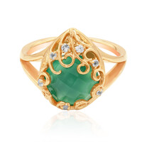 Bague en argent et Calcédoine verte