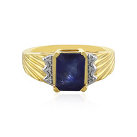 Bague en argent et Saphir bleu de Madagascar