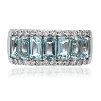 Bague en or et Aigue-Marine du Brésil AAA (CIRARI)