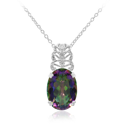 Collier en argent et Quartz mystique