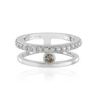 Bague en argent et Diamant champagne I3 (de Melo)