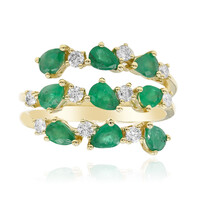 Bague en or et Emeraude de Zambie AAA (CIRARI)