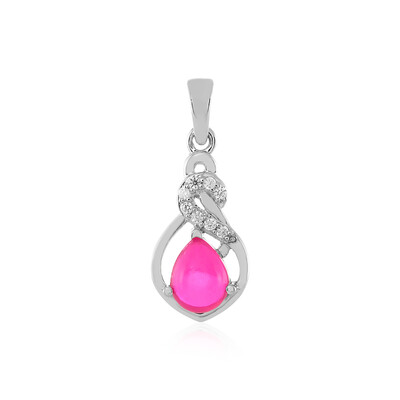 Pendentif en argent et Opale rose d'Éthiopie