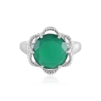 Bague en argent et Onyx vert (Adela Silber)