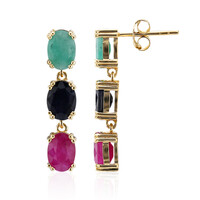 Boucles d'oreilles en argent et Emeraude du Brésil