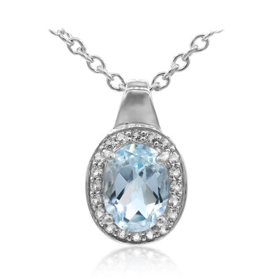 Collier en argent et Topaze bleu ciel