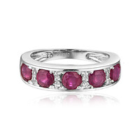 Bague en argent et Rubis de Madagascar